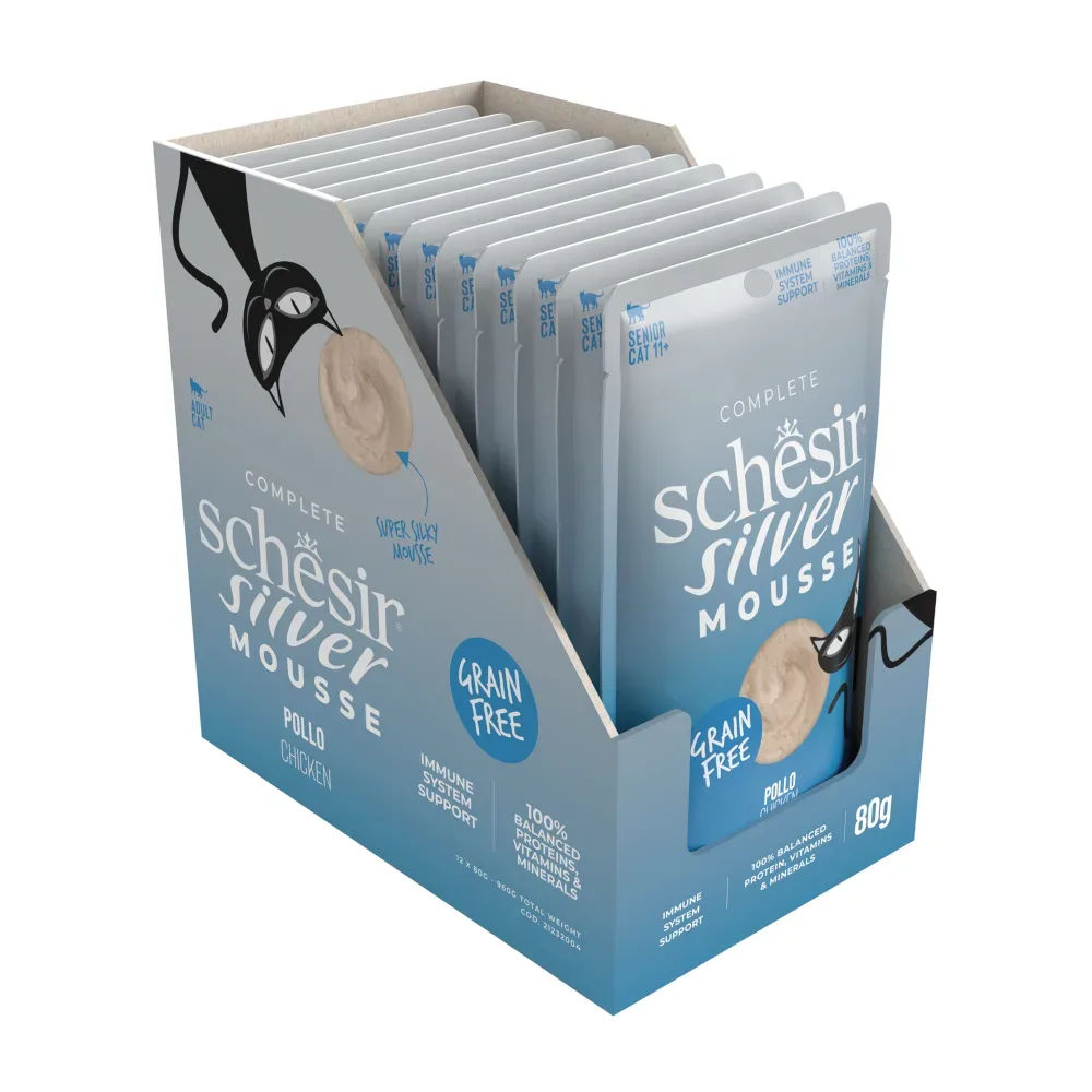 Schesir Silver Mousse 12 x 80 g - Huhn