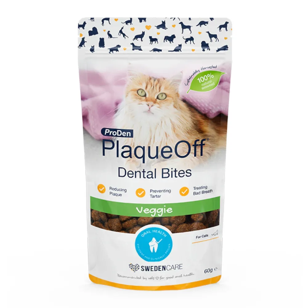 ProDen PlaqueOff Dental Bites für Katzen - Sparpaket: Veggie (2 x 60 g)