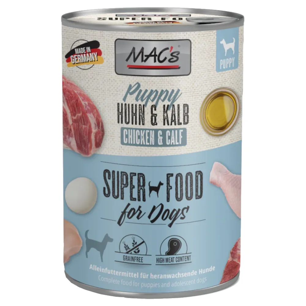 MAC's Puppy Superfood 6 x 400 g - Huhn & Kalb