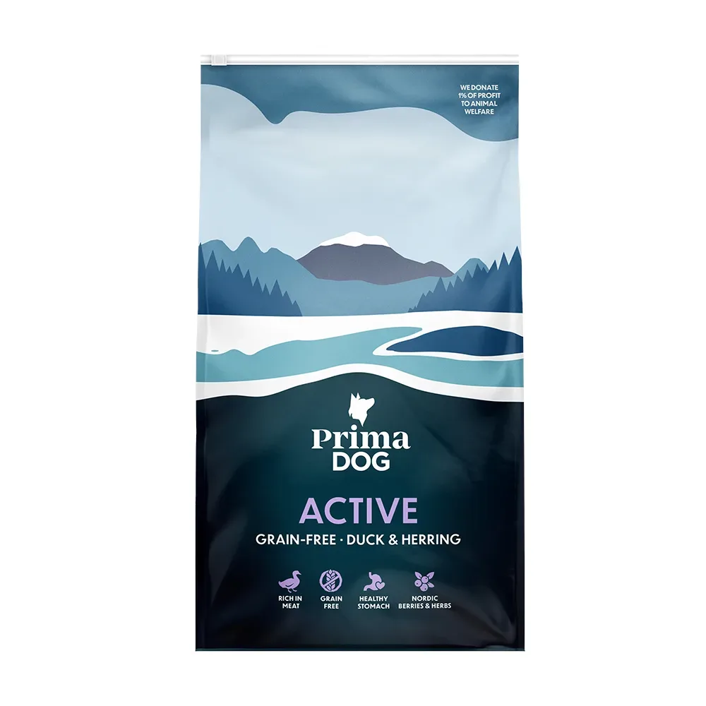 PrimaDog Adult Active Getreidefrei Ente & Hering - Sparpaket: 2 x 10 kg