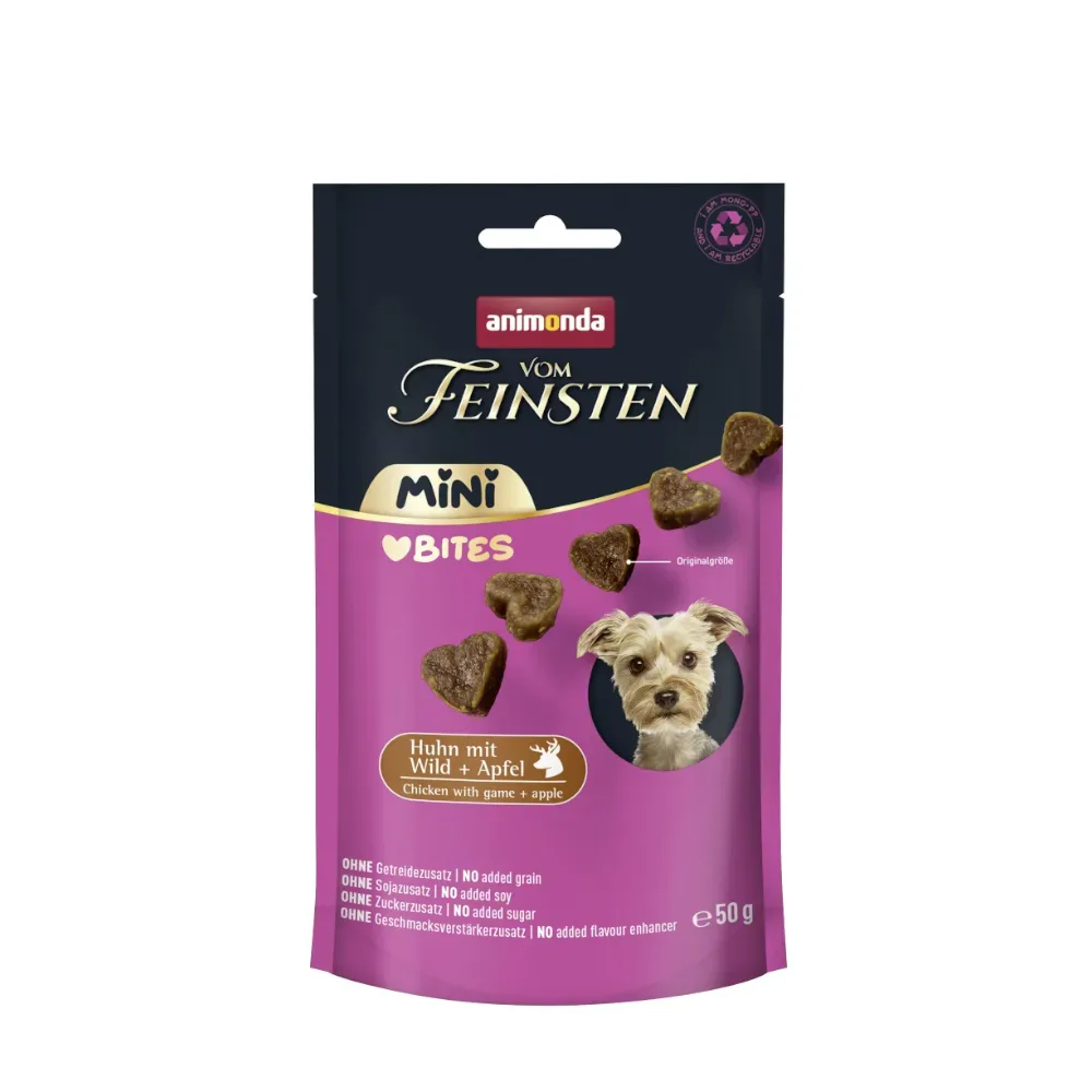animonda vom Feinsten Adult Mini Bites - Sparpaket: 10 x 50 g Huhn mit Wild & Apfel