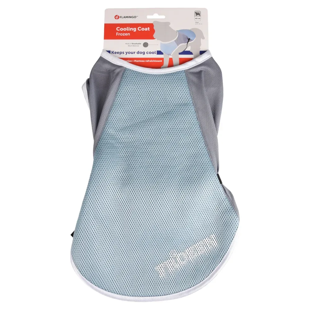 Flamingo Hundemantel Frozen, blau / grau - Grösse L: ca. 40 cm Rückenlänge