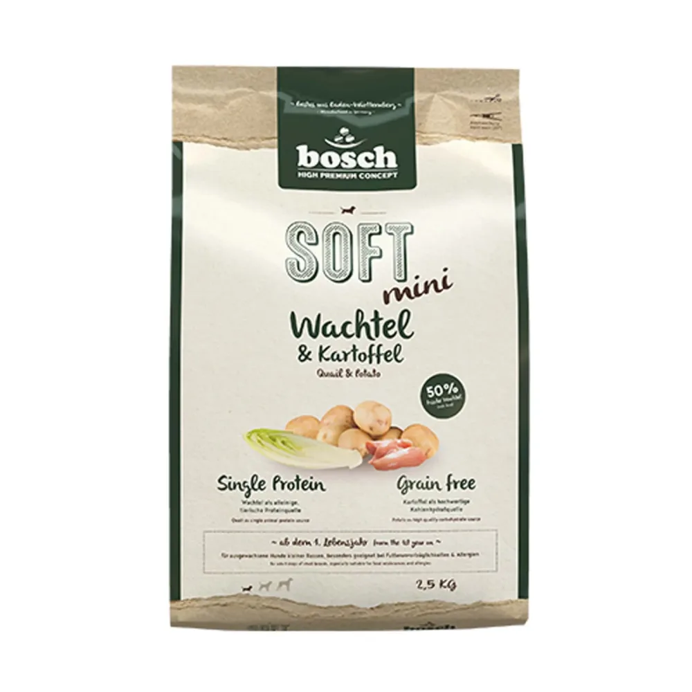 bosch HPC Soft Mini Wachtel & Kartoffel - Sparpaket: 3 x 2,5 kg