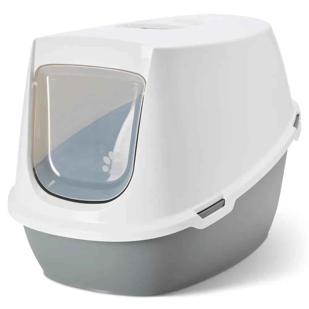 Savic Katzentoilette Robin Jumbo - Toilette hellgrau/weiss + 2 extra Filter + 6 Bag it up