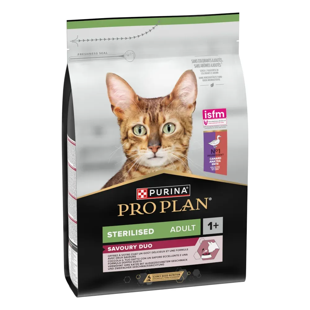PURINA PRO PLAN Sterilised Adult Savoury Duo Ente & Leber - Sparpaket: 2 x 10 kg