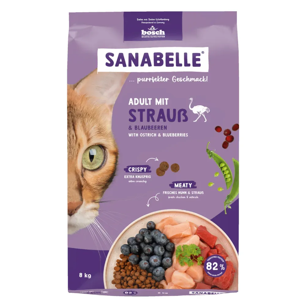 Sanabelle Adult mit Strauss & Blaubeeren - 8 kg