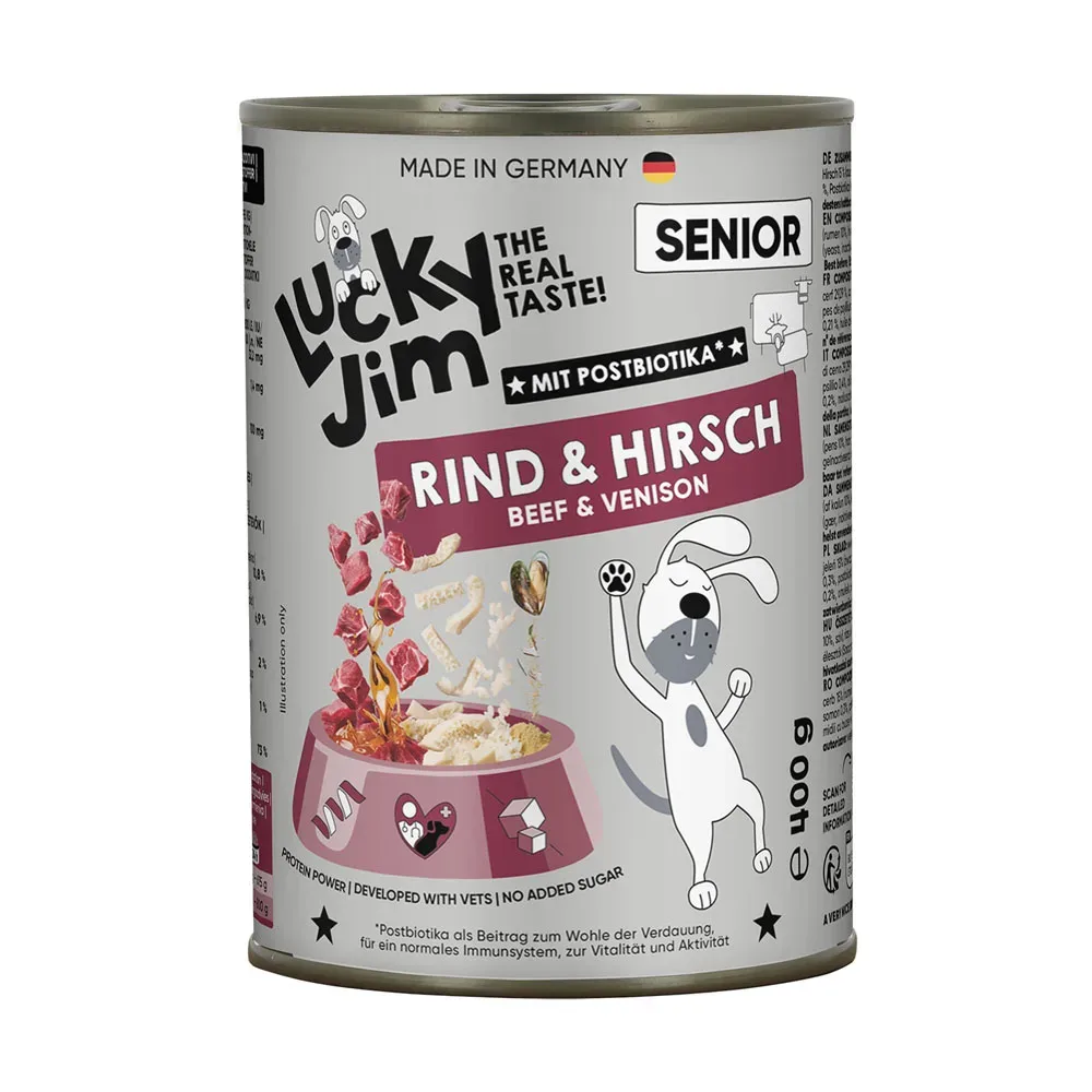 Lucky Jim Senior 6 x 400 g - Rind & Hirsch
