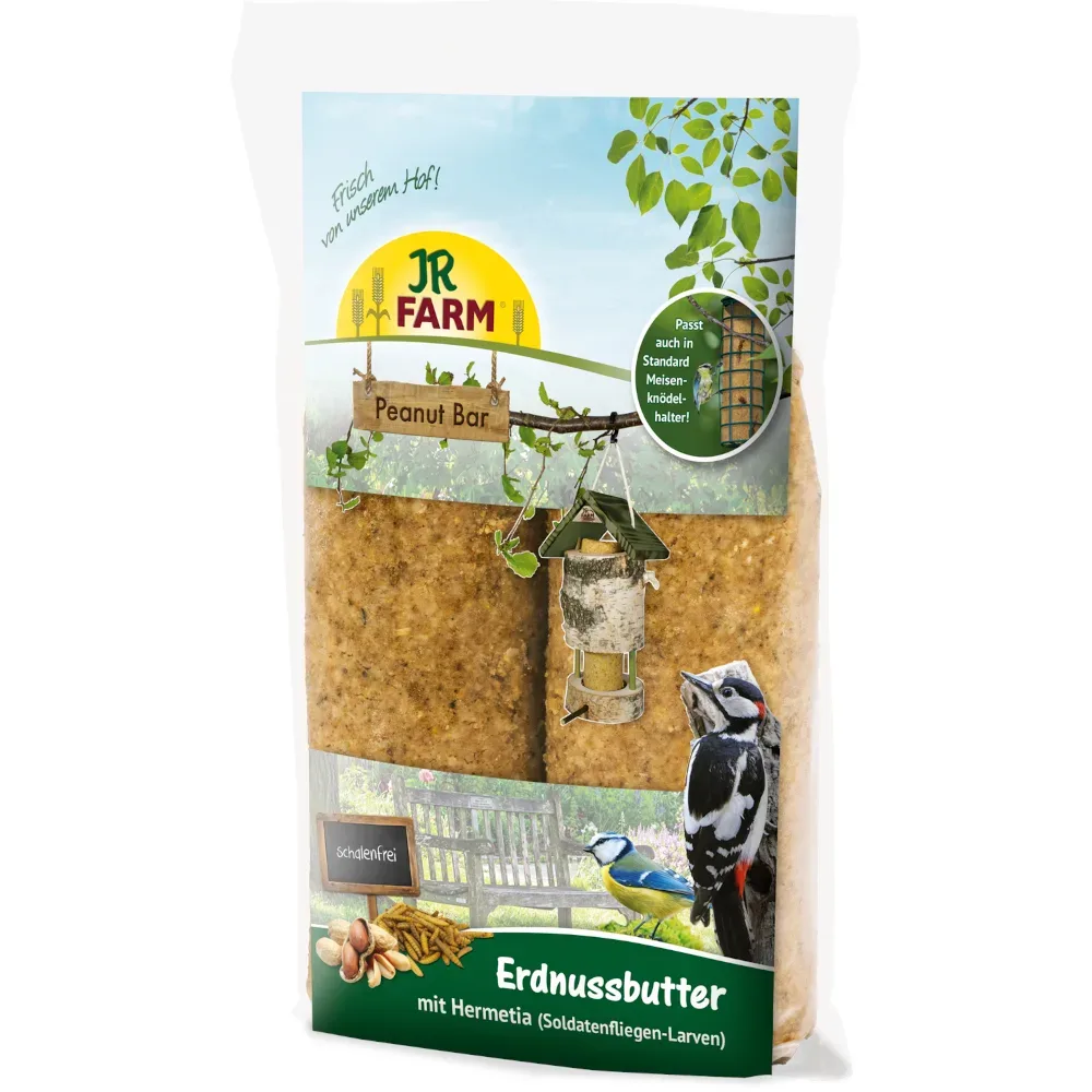 JR Garden Peanut Bar Erdnuss-Turm inkl. Nachfüller - Extra Nachfüller: 2 Stück á 350 g JR Garden Peanut Bar Erdnussbutter mit Hermetia (OHNE Turm)
