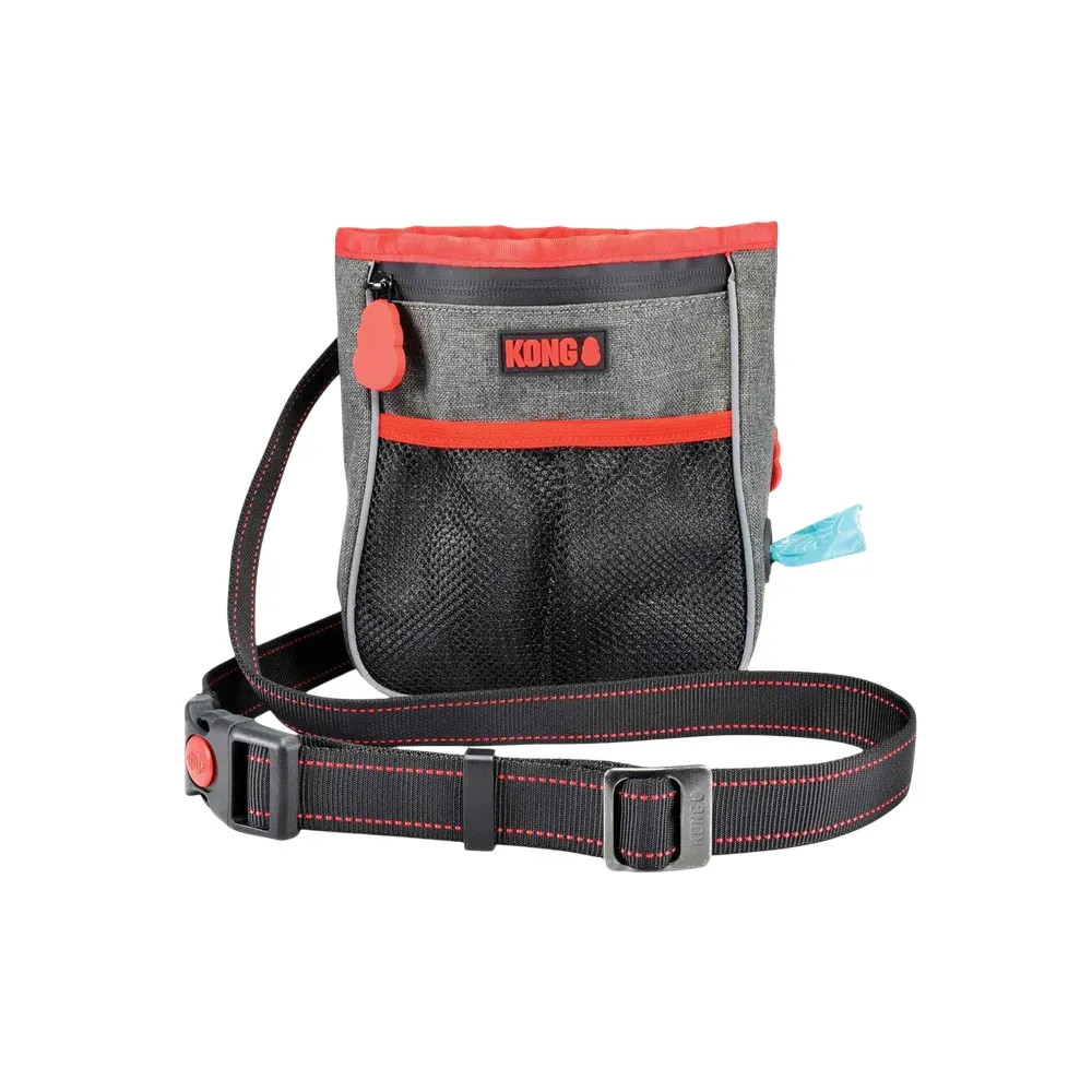 KONG Snacktasche, schwarz/rot - L 19 x B 20,5 x H 4,5 cm