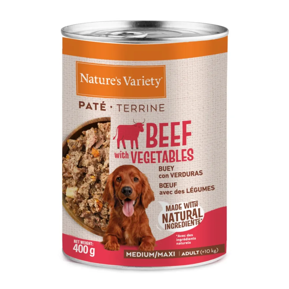2 x Nature's Variety Nassfutter zum Sonderpreis! - (2 x 400 g) Paté Medium/Maxi Adult Rind