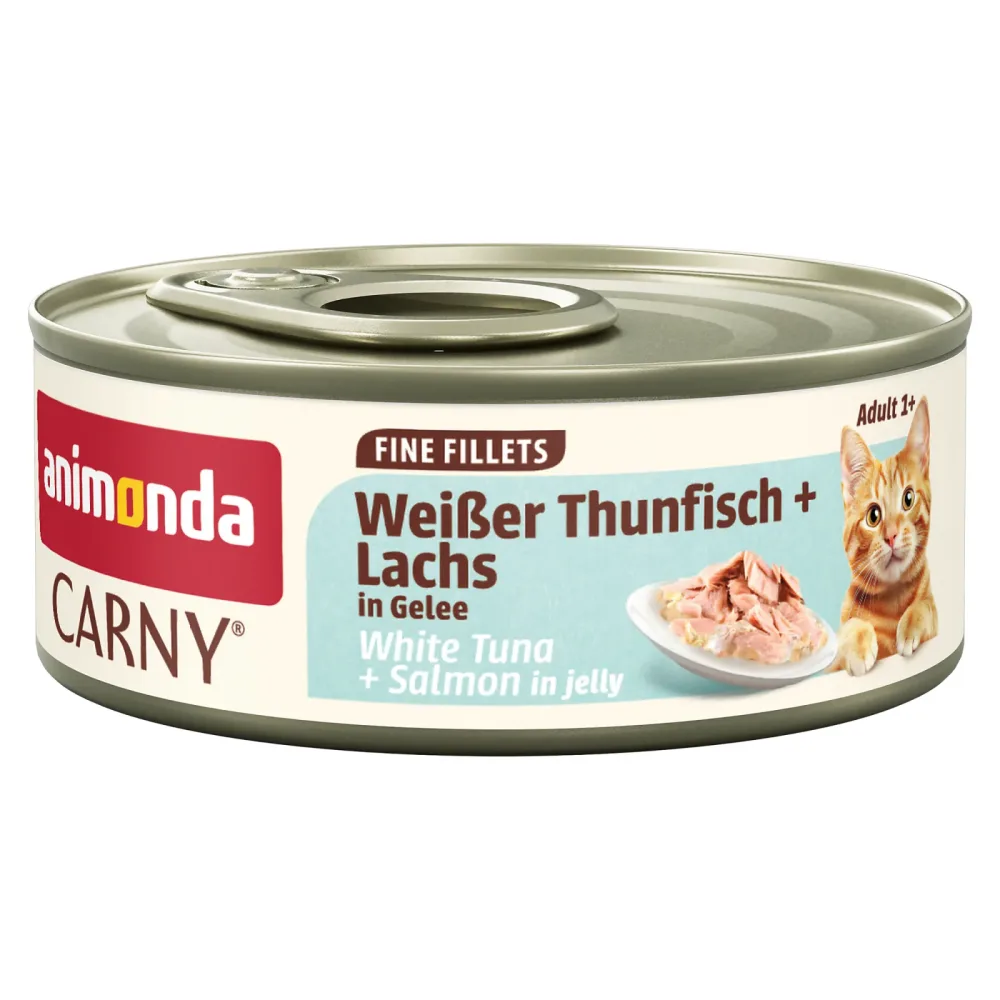 animonda Carny Adult Fine Fillets in Gelee 12 x 60 g - Weisser Thunfisch & Lachs