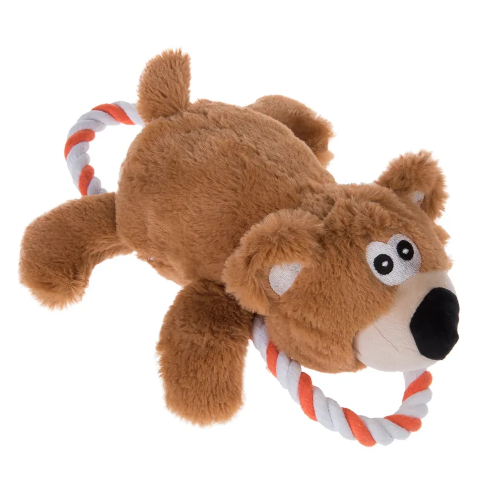 Hundespielzeug Bär mit Tau - 1 Stück