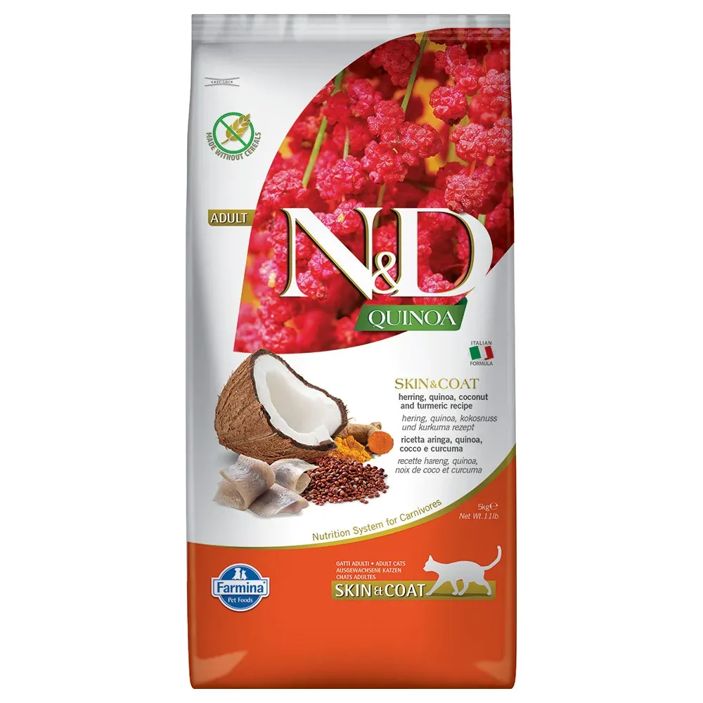 Farmina N&D Quinoa Adult Skin & Coat mit Hering und Kokosnuss - 2 x 5 kg