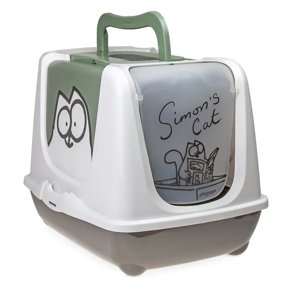 Simon's Cat Katzentoilette - grau / grün / weiss