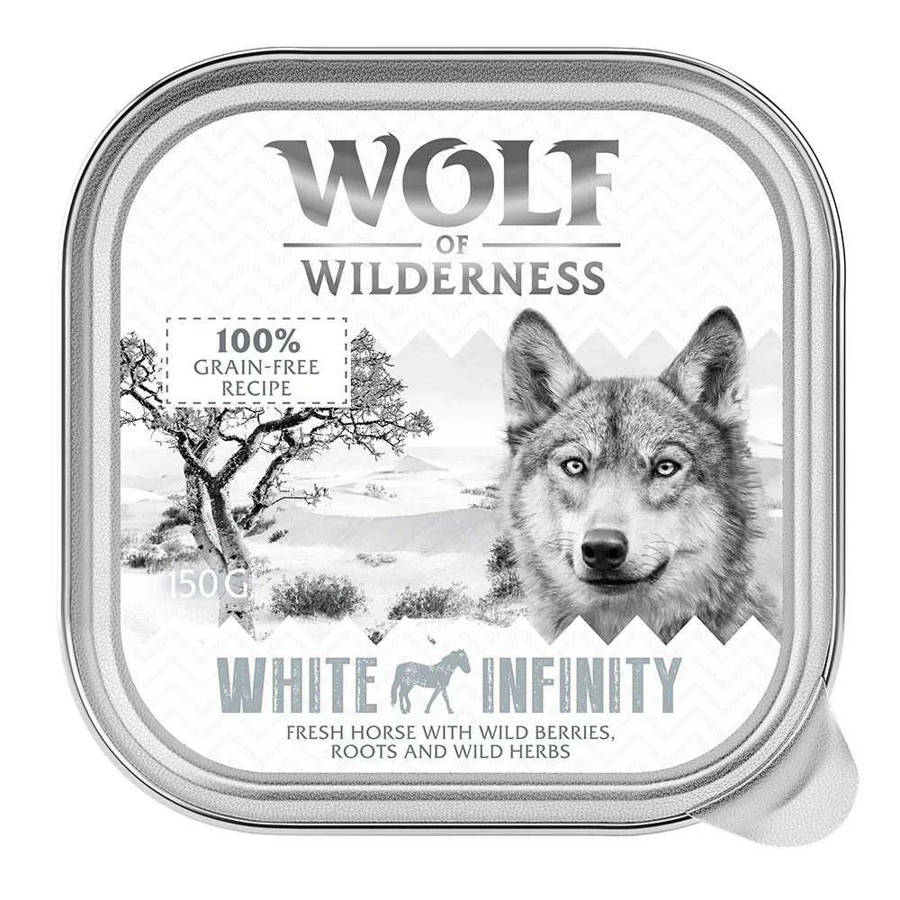 Sparpaket Wolf of Wilderness MINI Adult 24 x 150 g - Schale - White Infinity - Pferd