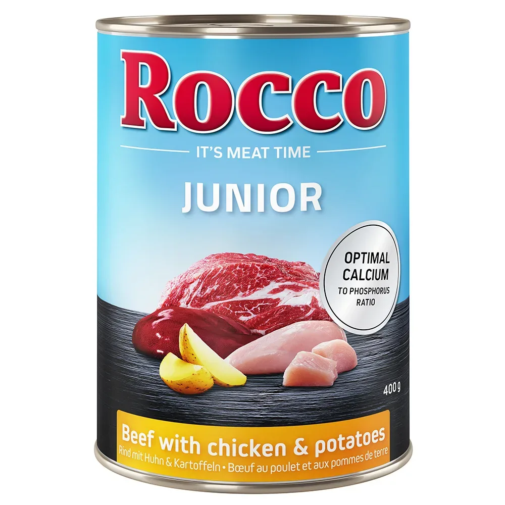 Sparpaket Rocco Junior 24 x 400 g - Rind mit Huhn & Kartoffeln