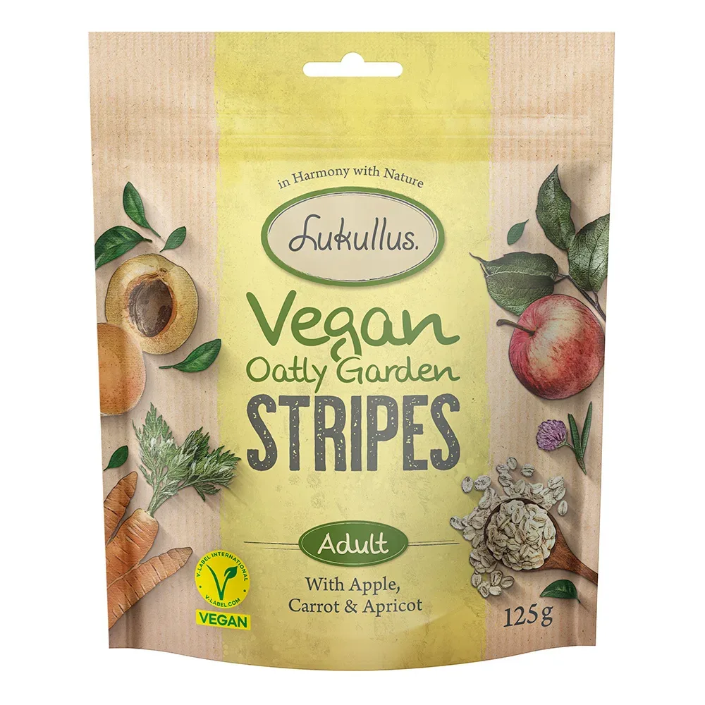 Lukullus Vegan Garden Stripes: Apfel, Karotte & Aprikose - Sparpaket: 3 x 125 g
