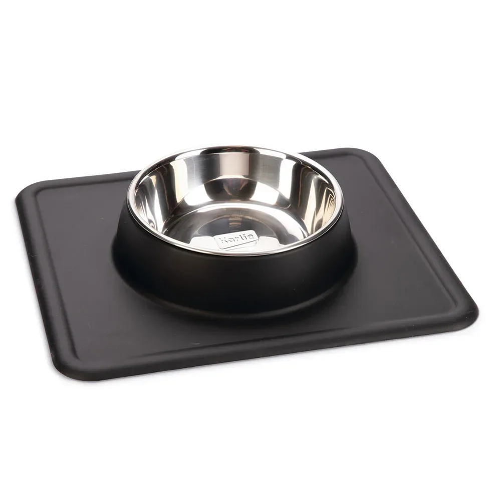 Karlie Edelstahlnapf Silikon Dex - 350 ml, Ø 14 cm Hellgrau