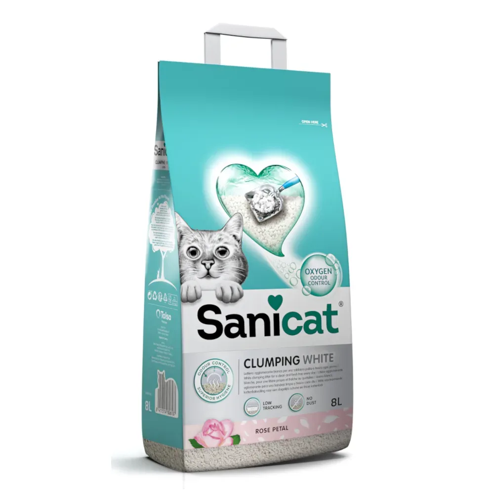 Sanicat Clumping White Rose - 2 x 8 l