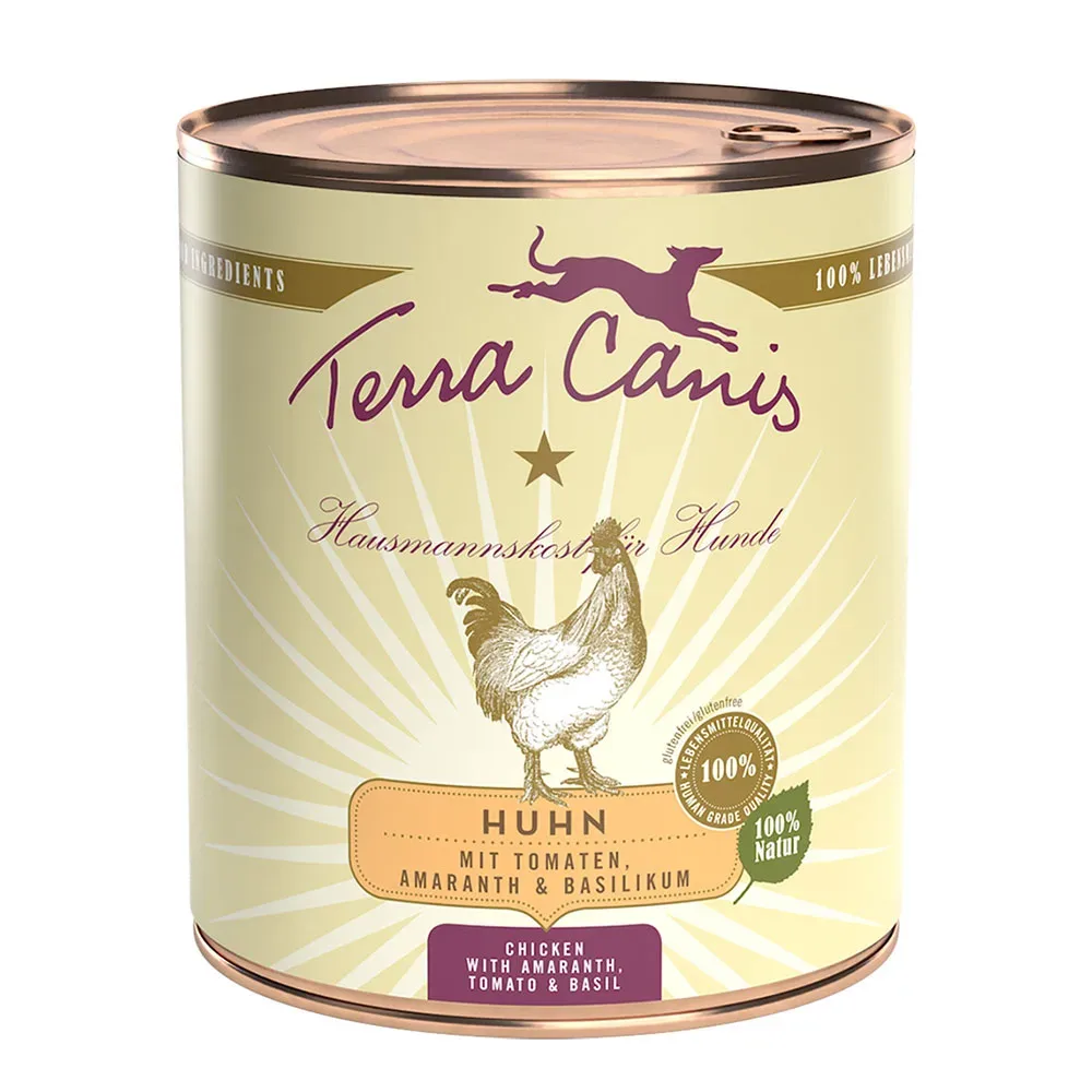Terra Canis 6 x 800 g - Huhn mit Tomaten, Amaranth und Basilikum
