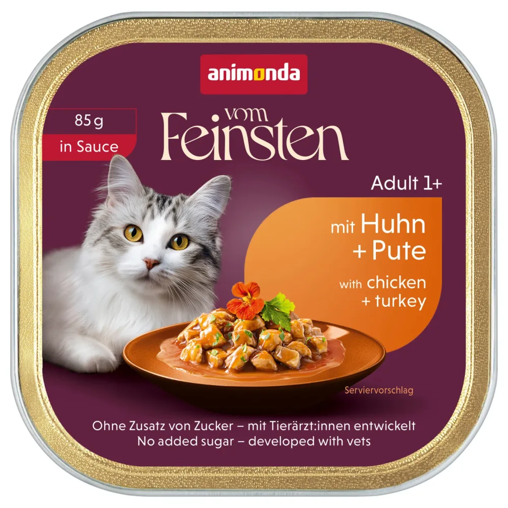 animonda vom Feinsten Adult 32 x 85 g - Huhn & Pute in Sosse