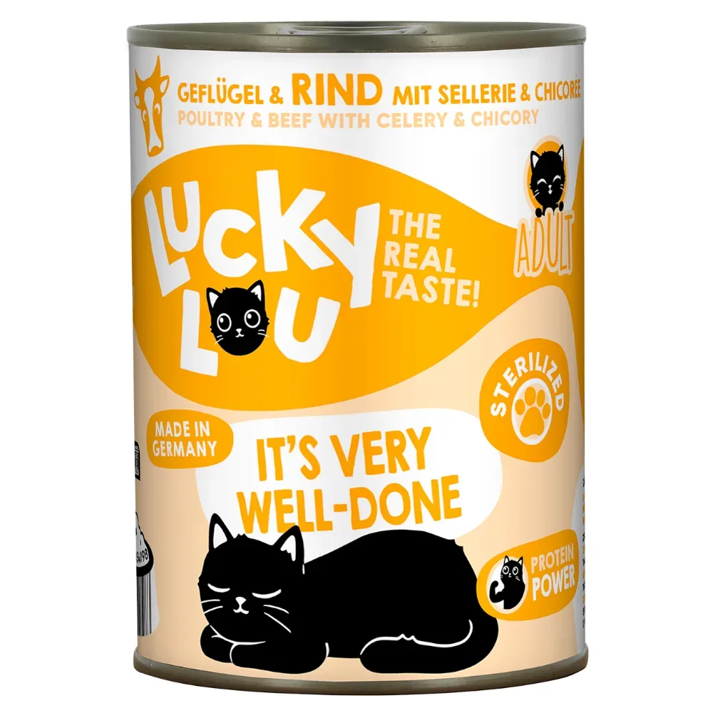 Sparpaket Lucky Lou Adult 24 x 400 g - Sterilized Geflügel & Rind