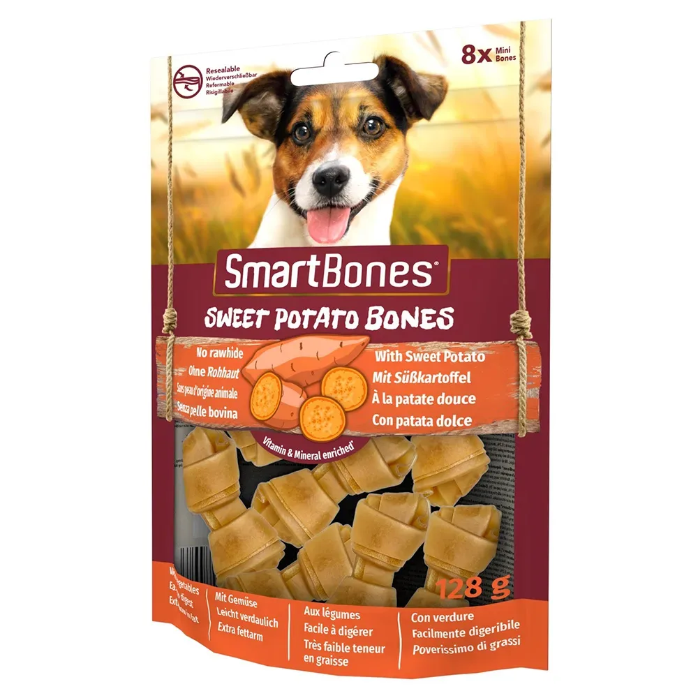 2 + 1 gratis! 3 x SmartBones Kausnacks - Knochen mit Süsskartoffel für kleine Hunde (3 x 8 Stück)