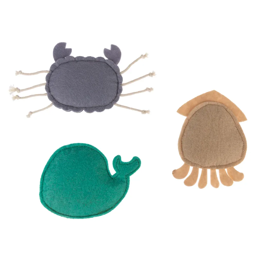 TIAKI Katzenspielzeug Set Ocean Gang mit Katzenminze - 3er Set