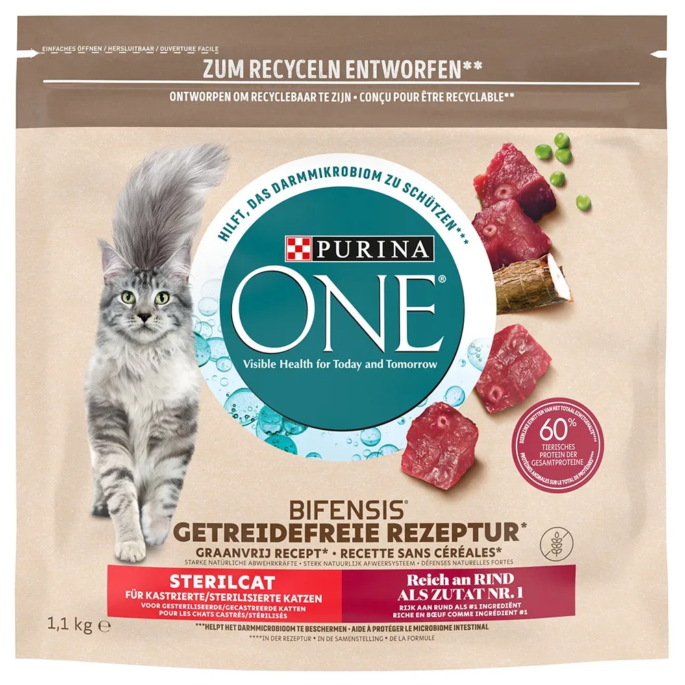Purina ONE Trocken-Katzenfutter Grain Free Sterilcat Rind