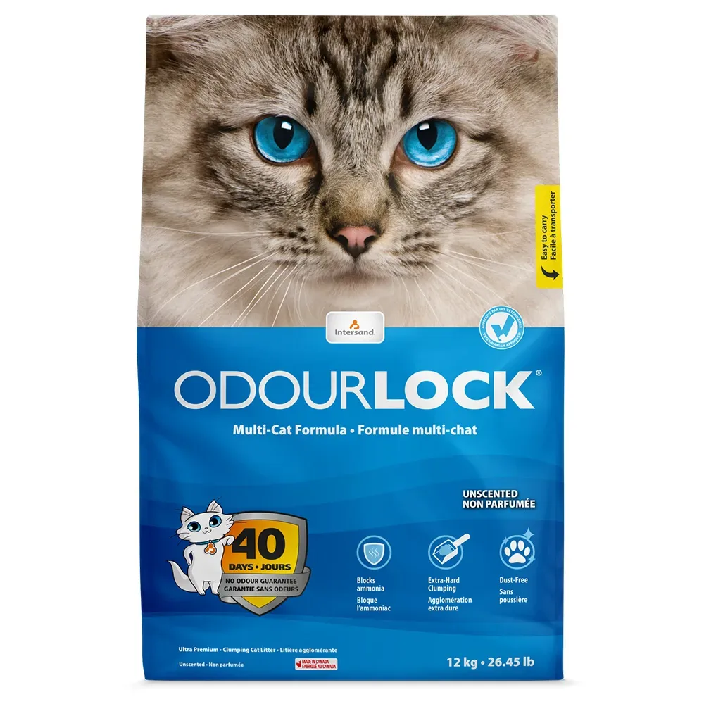 ODOURLOCK Katzenstreu Parfümfrei - 2 x 12 kg