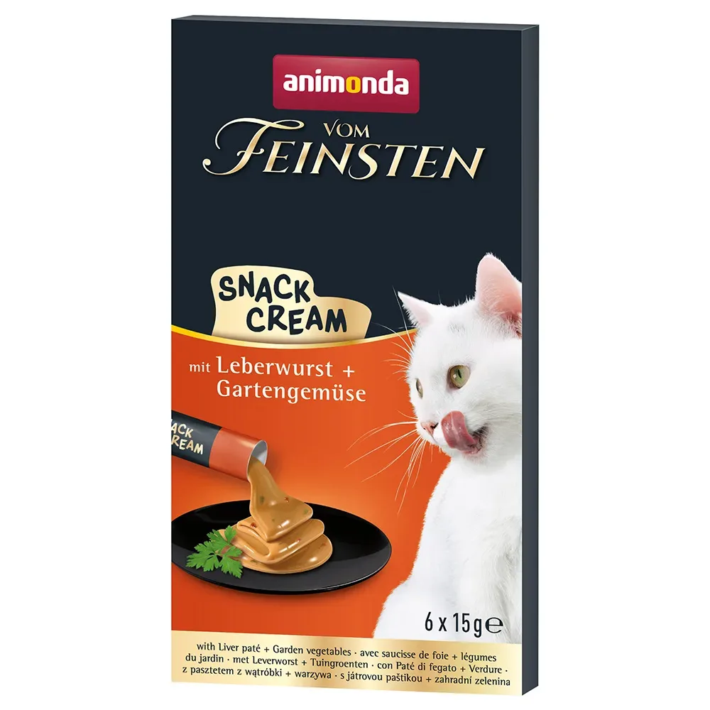 animonda Vom Feinsten Adult Snack-Cream - Sparpaket: 24 x 15 g mit Leberwurst + Gartengemüse