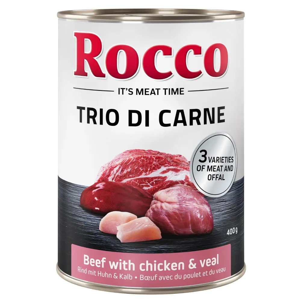 Sparpaket Rocco Classic Trio di Carne - 24 x 400 g - Rind, Huhn & Kalb