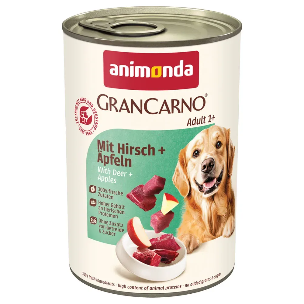 Sparpaket animonda GranCarno Original 12 x 400 g - Hirsch & Äpfel