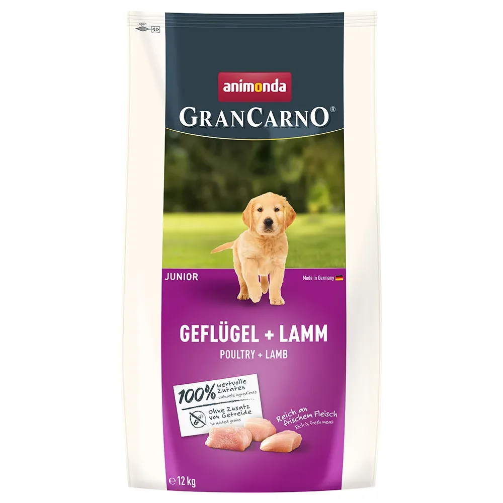 animonda GranCarno Junior Geflügel + Lamm - Sparpaket: 2 x 12 kg
