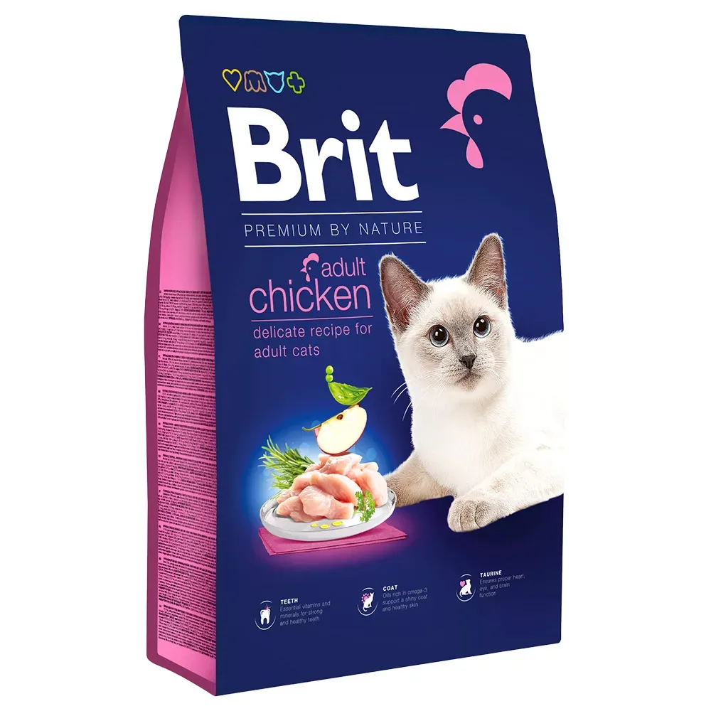 Brit Premium by Nature Cat Adult Huhn - Sparpaket: 2 x 8 kg