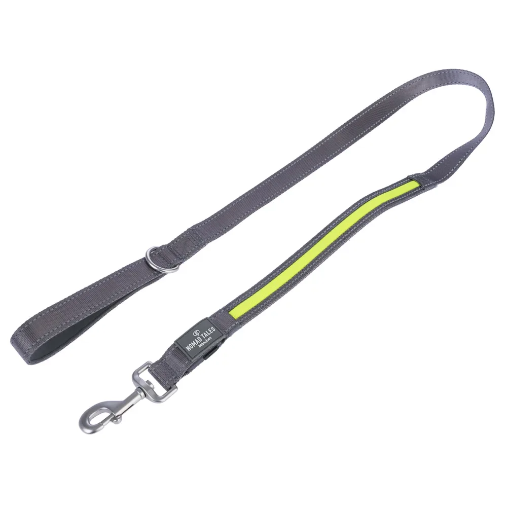 Nomad Tales Spirit USB LED Leine neongelb & grau - 120 cm lang, 25 mm breit