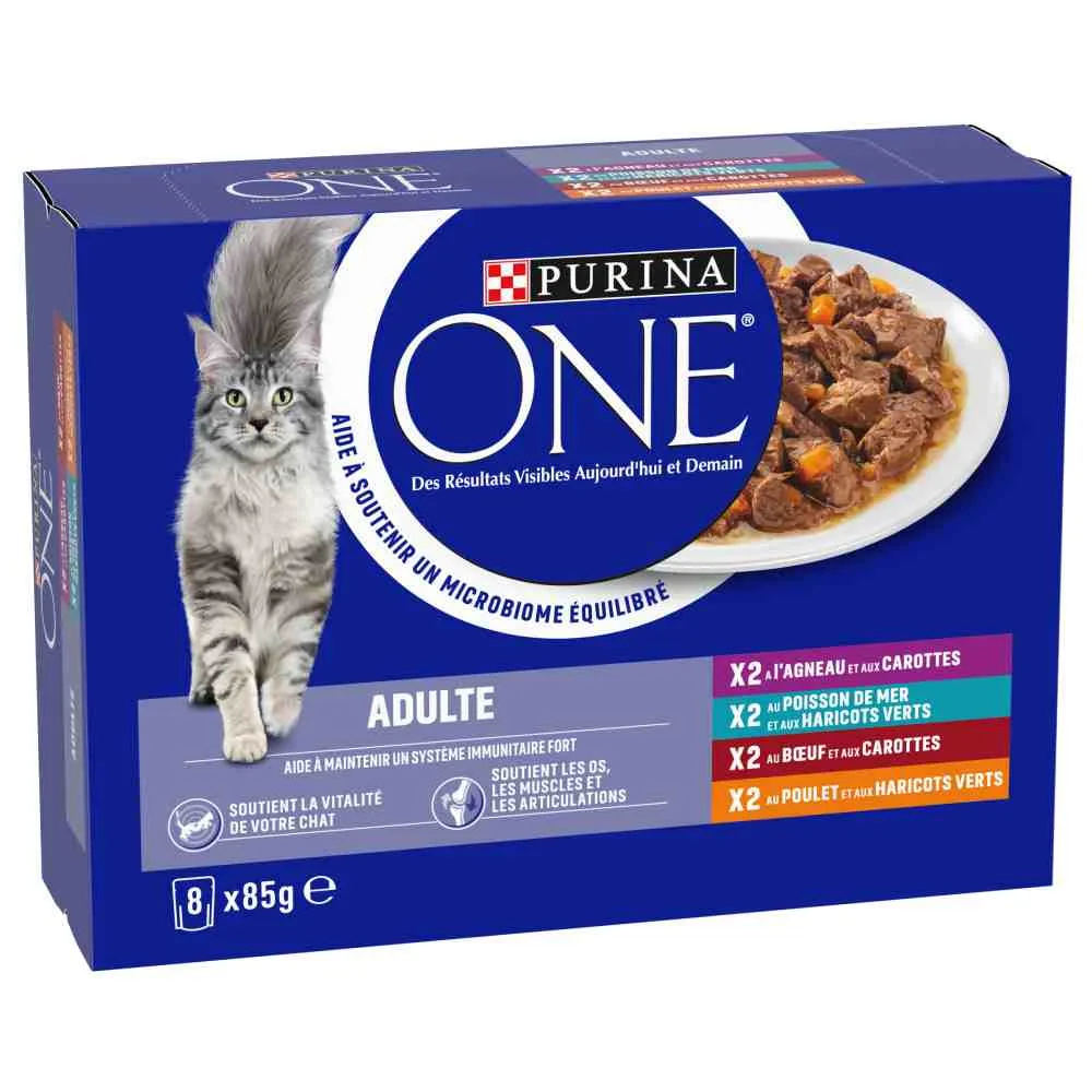 Sparpaket Purina ONE ADULT 24 x 85 g - Mix (4 Sorten)