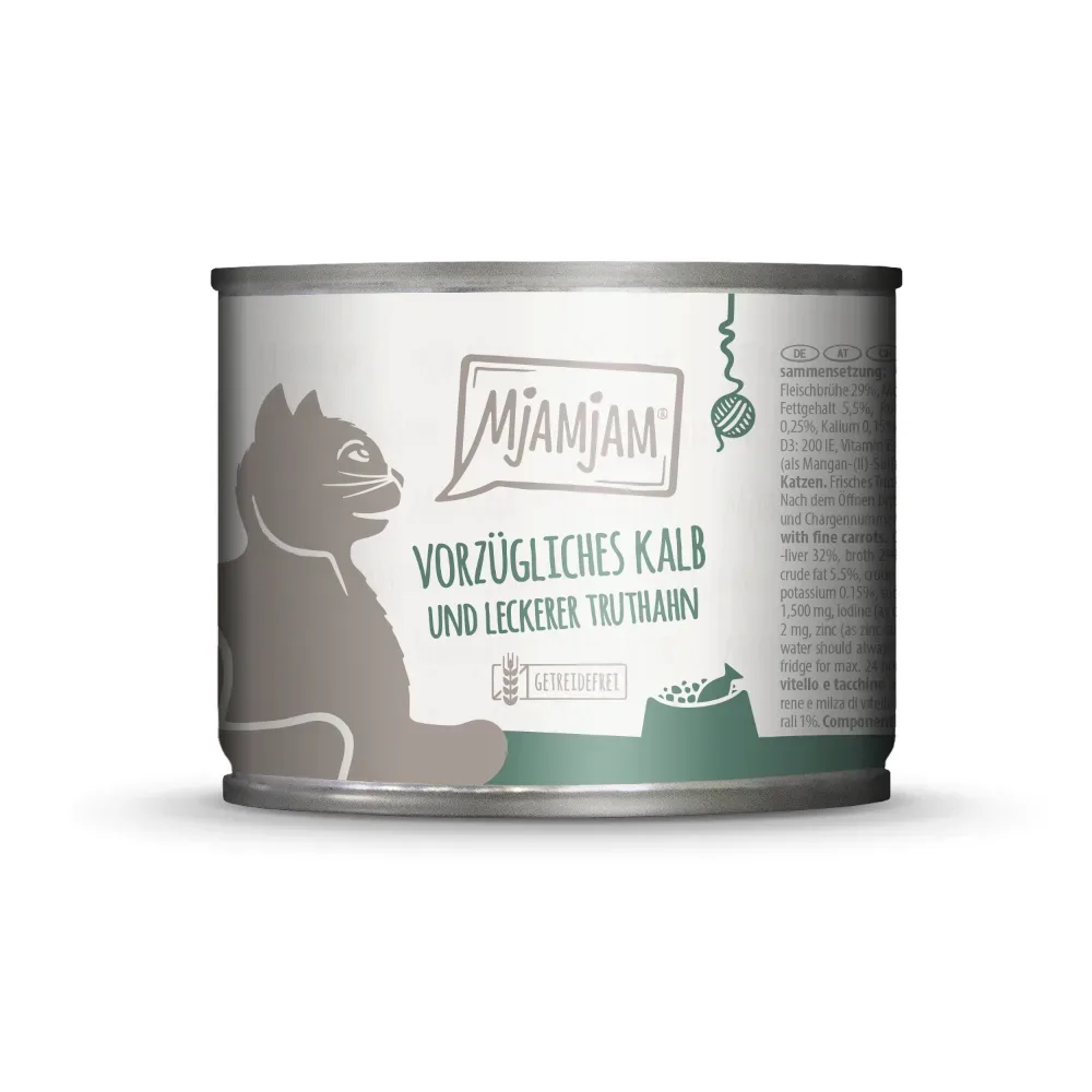 MjAMjAM 6 x 200 g - vorzügliches Kalb & leckerer Truthahn