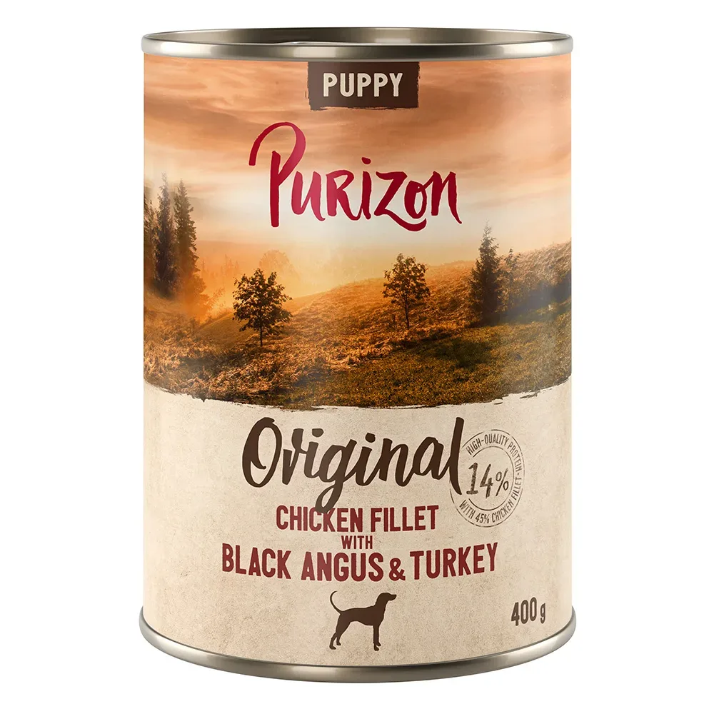Sparpaket Purizon Original 24 x 400 g - Puppy: Hühnerfilet mit Black-Angus-Rind & Pute