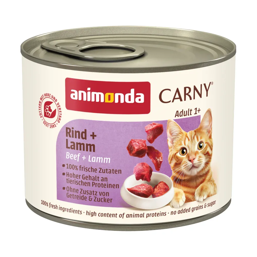 Sparpaket animonda Carny Adult 24 x 200 g - Rind + Lamm