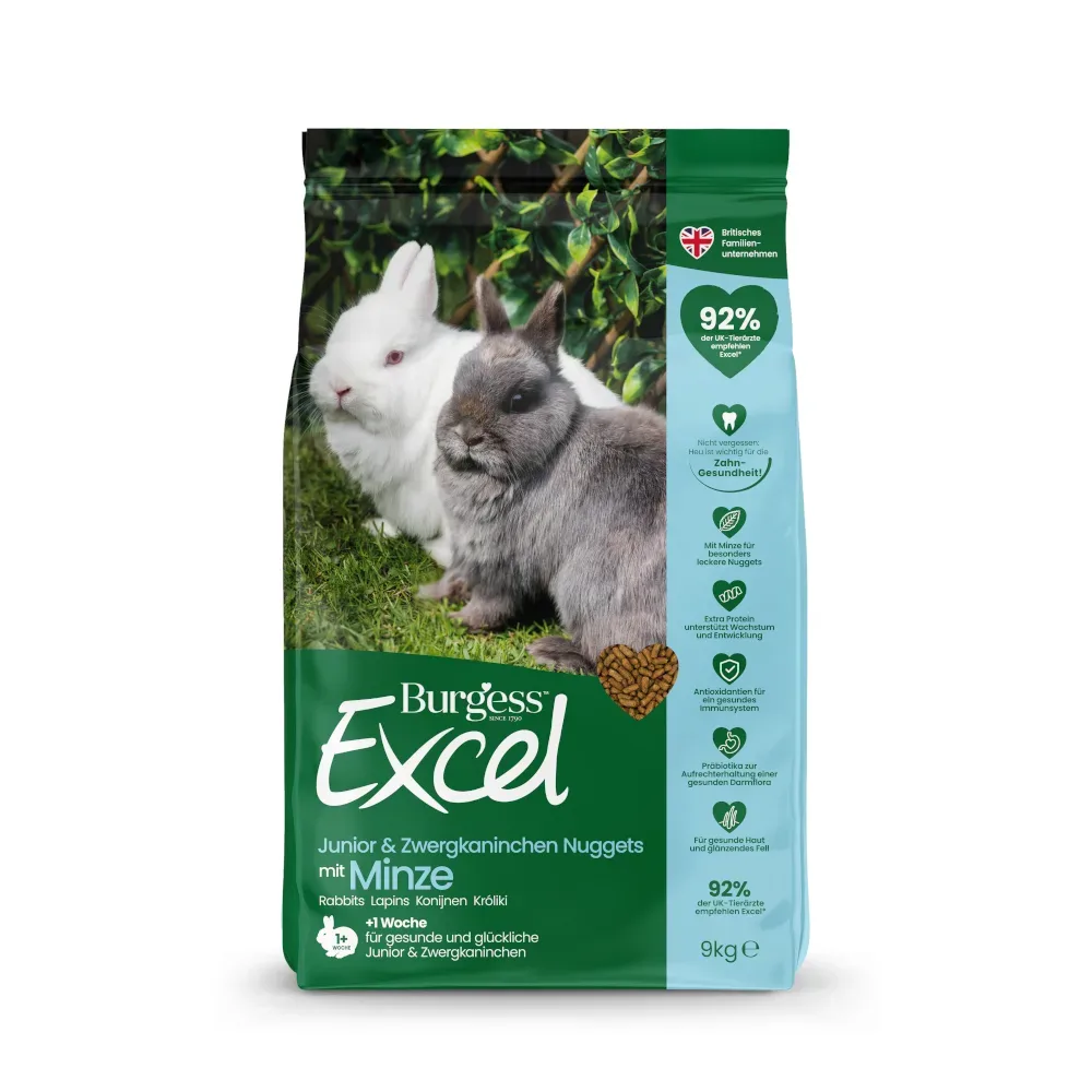 Burgess Excel Junior & Dwarf Rabbit Nuggets mit Minze - 1,75 kg