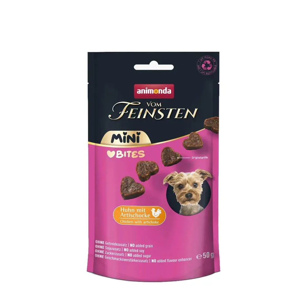 animonda vom Feinsten Adult Mini Bites - Sparpaket: 10 x 50 g Huhn mit Artischocke