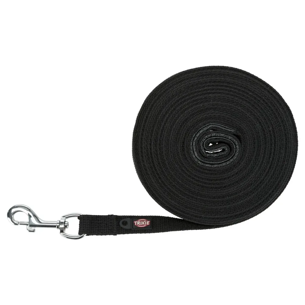 Trixie Schleppleine Baumwolle, schwarz - Grösse: M-L: 10 m lang / 20 mm breit