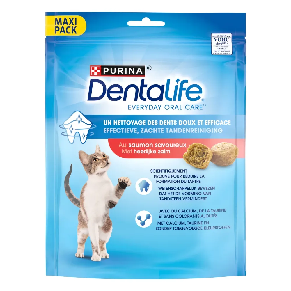 PURINA Dentalife Tägliche Katzen-Zahnpflege-Snacks - 140 g mit Lachs