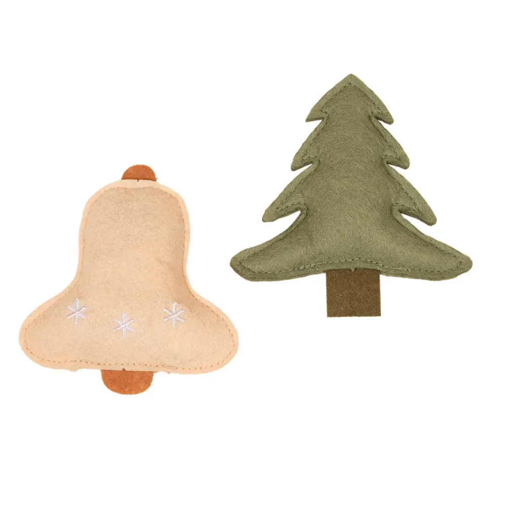 TIAKI Katzenspielzeugset Weihnachtsbaum & Glöckchen - 2er Set