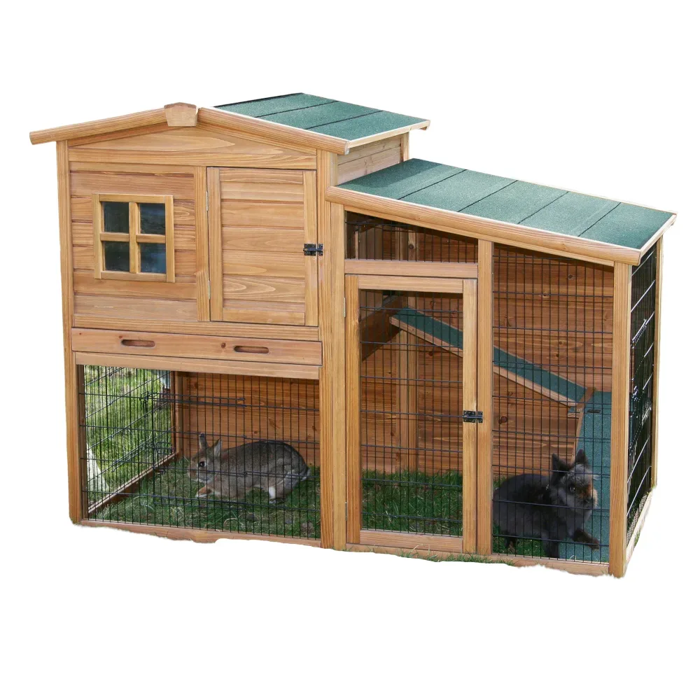 Kerbl Pet Kleintierstall Fortuna inkl. Freigehege - L 160 x B 80 x H 117 cm (2 Pakete*)