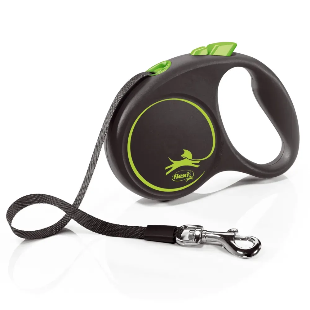 flexi Black Design Gurtleine grün, 5 m - Grösse S: bis 15 kg