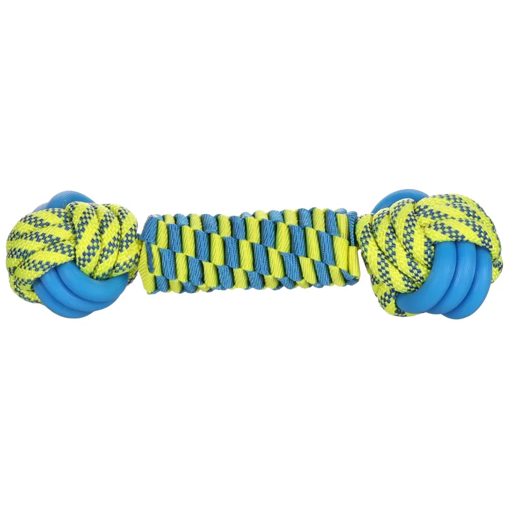 Flamingo Hundespielzeug Tofla Knotenball und Schnur - Ø 7,3 x L 28 cm