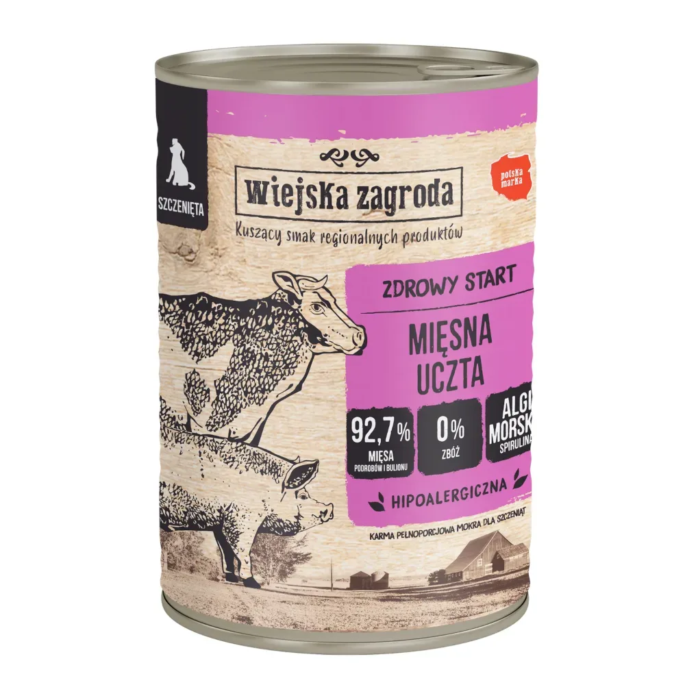 Sparpaket Wiejska Zagroda Dog 24 x 400 g - Puppy Fleischfest