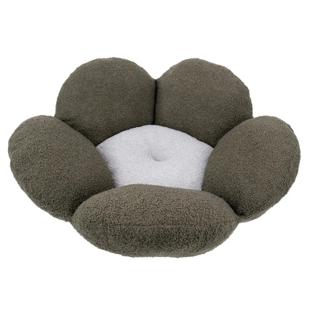Ferplast Kuschelbett Fiore Bouclé, grün / grau - Ø 64 x H 21 cm